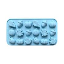 Molde De Silicone Para Colheita De Outono Com 18 Cavidades Em Formato 3D De Abóbora, Folha De Bordo Molde De Silicone Para Colheita De Outono Com 18 Cavidades Em Formato 3D De Abóbora, Folha De Bordo