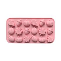 Molde De Silicone Para Colheita De Outono Com 18 Cavidades Em Formato 3D De Abóbora, Folha De Bordo