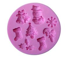 Molde de silicone para doces, molde de biscoito, molde de chocolate, WOIWO Christmas