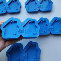 Molde de Silicone para Resina Chaveiro Casa 2 Cavidades