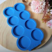 Molde de Silicone para Resina Chaveiro Círculos 3cm - 8 Cavidades