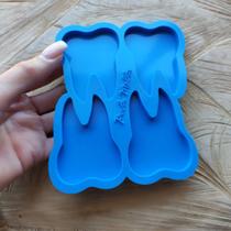 Molde de Silicone para Resina Chaveiro Dente 4 Cavidades Molde de Silicone para Resina Chaveiro Dente 4 Cavidades