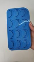 Molde de Silicone para Resina - Chaveiro Lua 3 cm 12 cav Molde de Silicone para Resina - Chaveiro Lua 3 cm 12 cav