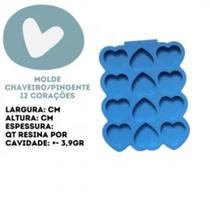 Molde de Silicone para Resina - Coração 3cm - 12 Cavidades Molde de Silicone para Resina - Coração 3cm - 12 Cavidades