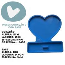 Molde de Silicone para Resina - Coração G com base