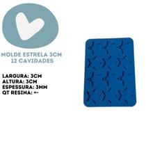 Molde de Silicone para Resina - Estrela 3cm 12 Cavidades