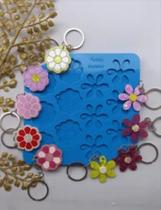 Molde de silicone para Resina - Flores Mistas 3D e Riscado Com Pino Molde de silicone para Resina - Flores Mistas 3D e Riscado Com Pino