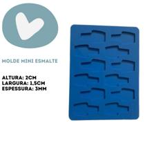 Molde de Silicone para Resina - Mini Esmalte - 12 Cavidades