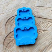 Molde de Silicone para Resina Osso Coleira com 3 Cavidades Molde de Silicone para Resina Osso Coleira com 3 Cavidades
