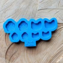 Molde de Silicone para Resina Patinha + Gatinho 8 Cavidades Molde de Silicone para Resina Patinha + Gatinho 8 Cavidades