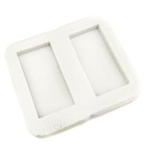 Molde de Silicone para Resina Retângulo Liso - 2 cavidades (5 cm)