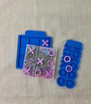 Molde de silicone para Resina - Tabuleiro Jogo da Velha Mais as Peças.