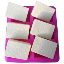 Molde de Silicone para Sabonetes 6 cav Retangular Saboaria Sabão Molde de Silicone para Sabonetes 6 cav Retangular Saboaria Sabão