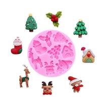 Molde De Silicone Para Sinos De Natal, Boneco De Neve E Casa De Neve Para Chocolate, Bolo, Resina