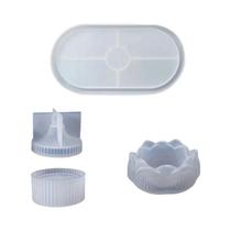 Molde De Silicone Para Suporte De Vela Em Forma De Lótus, 3 Peças, DIY, Artesanato Em Resina Epóxi, Molde De Silicone Para Suporte De Vela Em Forma De Lótus, 3 Peças, DIY, Artesanato Em Resina Epóxi,