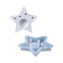 Molde De Silicone Para Suporte De Vela Estrela De Natal, Moldes De Resina DIY Para Árvore, Anjo,