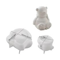Molde De Silicone Para Suporte De Vela Urso De Natal, Urso Com Cachecol, Pote De Armazenamento,