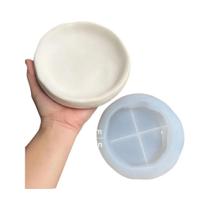 Molde De Silicone Para Vaso De Cimento DIY Para Resina De Gesso Jesmonite Bandeja De Exibição De Molde De Silicone Para Vaso De Cimento DIY Para Resina De Gesso Jesmonite Bandeja De Exibição De