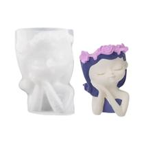 Molde De Silicone Para Vaso De Flores Em Formato De Bela Adormecida Para Gesso, Resina Epóxi, DIY,