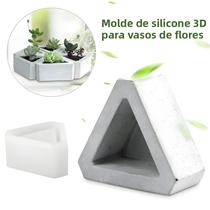 Molde De Silicone Para Vaso De Planta Suculenta Cacto Triangular DIY Para Artesanato Em Cimento E Molde De Silicone Para Vaso De Planta Suculenta Cacto Triangular DIY Para Artesanato Em Cimento E