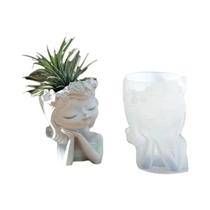 Molde De Silicone Para Vaso De Planta Suculenta DIY Para Meninas, Molde De Vaso De Flores De Molde De Silicone Para Vaso De Planta Suculenta DIY Para Meninas, Molde De Vaso De Flores De