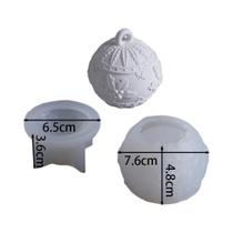 Molde De Silicone Para Vaso De Vela Em Formato De Bola De Natal Com Tampa, Relevo 3D De Frutas De Molde De Silicone Para Vaso De Vela Em Formato De Bola De Natal Com Tampa, Relevo 3D De Frutas De