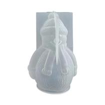 Molde De Silicone Para Vela Aromática De Boneco De Neve 3D De Natal, DIY, Resina, Gesso, Argila,
