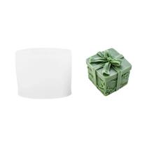 Molde De Silicone Para Vela Aromática Em Caixa De Presente De Natal Para Resina DIY, Gesso E Molde De Silicone Para Vela Aromática Em Caixa De Presente De Natal Para Resina DIY, Gesso E