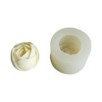 Molde de silicone para vela de gesso de aromaterapia com botão de rosa 3D artesanal Molde de silicone para vela de gesso de aromaterapia com botão de rosa 3D artesanal