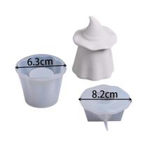 Molde De Silicone Para Vela De Halloween Com Tema De Fantasma E Mago, Com Tampa, Caixa De Molde De Silicone Para Vela De Halloween Com Tema De Fantasma E Mago, Com Tampa, Caixa De