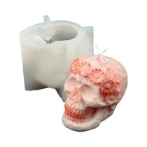 Molde De Silicone Para Vela De Halloween Em Formato De Rosa, Caveira E Fantasma, Para Artesanato DIY