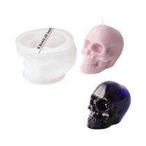 Molde De Silicone Para Vela Em Forma De Cabeça De Caveira 3D De Halloween, Tema De Terror DIY,