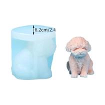Molde De Silicone Para Vela Em Forma De Cachorro Teddy 3D, Ornamento De Sabão Aromaterapia, Cera,