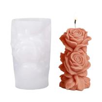 Molde De Silicone Para Vela Em Forma De Rosa 3D, DIY, Vela Aromática Geométrica, Decoração De