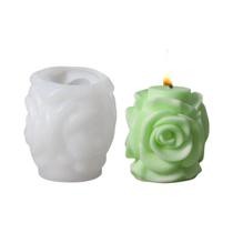 Molde De Silicone Para Vela Em Forma De Rosa 3D, DIY, Vela Aromática Geométrica, Decoração De