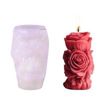 Molde De Silicone Para Vela Em Forma De Rosa 3D, DIY, Vela Aromática Geométrica, Decoração De