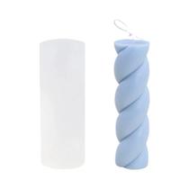 Molde De Silicone Para Velas Com Listras Geométricas, Coluna Torcida Para Resina, Sabão,