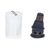 Molde De Silicone Para Velas De Halloween Em Forma De Teia De Aranha 3D E Caveira, Cone De Sorvete, Molde De Silicone Para Velas De Halloween Em Forma De Teia De Aranha 3D E Caveira, Cone De Sorvete,