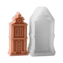 Molde De Silicone Para Velas Em Forma De Casa De Natal, Castelo 3D, Molde De Resina, Gesso E Cimento Molde De Silicone Para Velas Em Forma De Casa De Natal, Castelo 3D, Molde De Resina, Gesso E Cimento