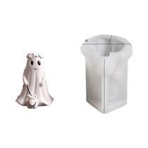 Molde De Silicone Para Velas Em Forma De Fantasma, Caveira E Boneco Mago De Halloween, Decoração