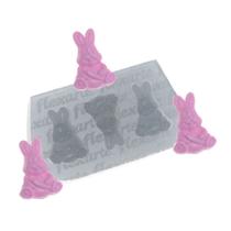 Molde de Silicone Páscoa para Fins Alimentícios Coelho com Cenoura - Ref 734 - 1 unidade - Flexarte - Rizzo