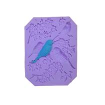 Molde de silicone passarinhos jardim confeitaria biscuit f928