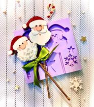 Molde de silicone pirulito papai noel natal confeitaria l5