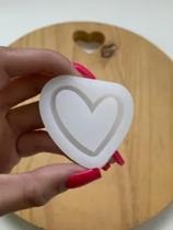 Molde de silicone Platina Para Resina - Coração Vazado Shaker
