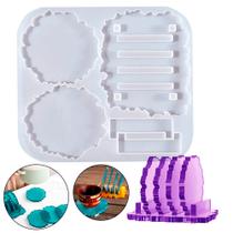 Molde De Silicone Porta Copos Esteira Resina Geodo Epoxi