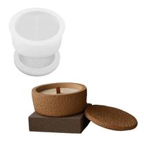 Molde de Silicone Pote com Tampa Texturizado Plastina