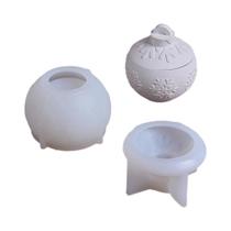 Molde De Silicone Redondo 3D Para Vela De Natal Em Formato De Floco De Neve, Para Artesanato DIY Em Molde De Silicone Redondo 3D Para Vela De Natal Em Formato De Floco De Neve, Para Artesanato DIY Em
