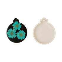 Molde De Silicone Redondo Artesanal Para Decoração De Natal, Pingente Em Branco Para Resina Epóxi,