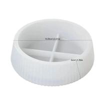 Molde De Silicone Redondo Para Vaso De Cimento Com Listras Para Velas Aromáticas, Floreiras E Molde De Silicone Redondo Para Vaso De Cimento Com Listras Para Velas Aromáticas, Floreiras E