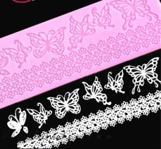 Molde de silicone renda de açúcar borboleta para decorar f469 Molde de silicone renda de açúcar borboleta para decorar f469